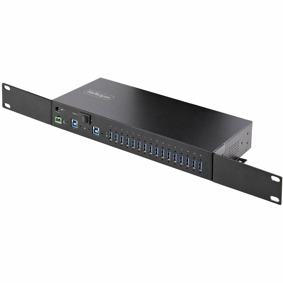 StarTech.com 16-Port Industrial USB 3.2 Gen 1 Hub with Power Adapter and Dual-Host Switch