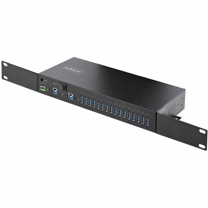 StarTech.com 16-Port Industrial USB 3.2 Gen 1 Hub with Power Adapter and Dual-Host Switch