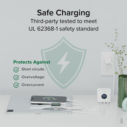 Plugable 67W USB-C Power Strip and Charging Station Extension Cord (PS3-METER3)