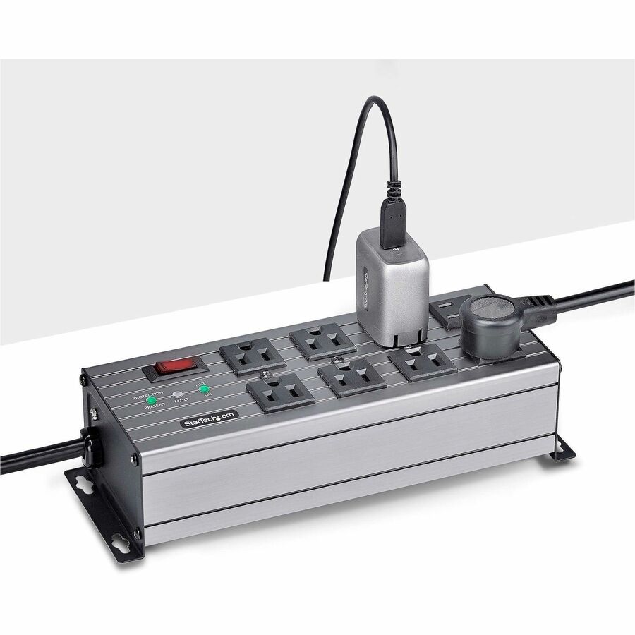 StarTech.com 8-Outlet Power Strip with Surge Protection and EMI/RFI Noise Isolation - 125V, 15A, 12ft Cord
