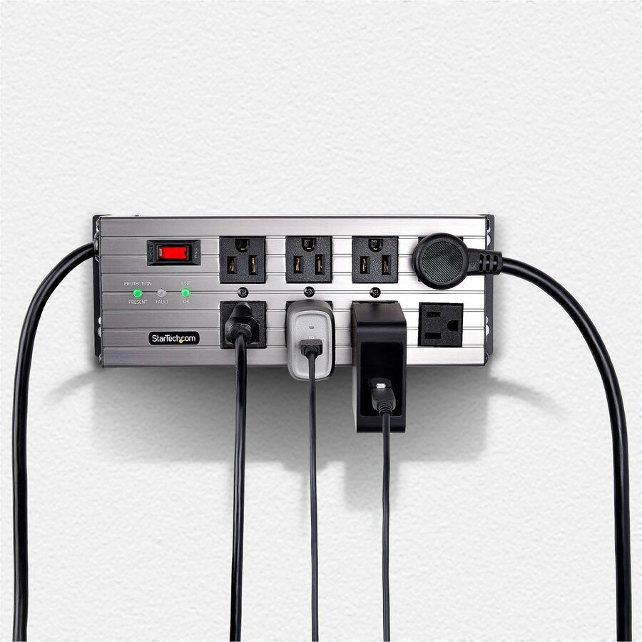 StarTech.com 8-Outlet Power Strip with Surge Protection and EMI/RFI Noise Isolation - 125V, 15A, 12ft Cord