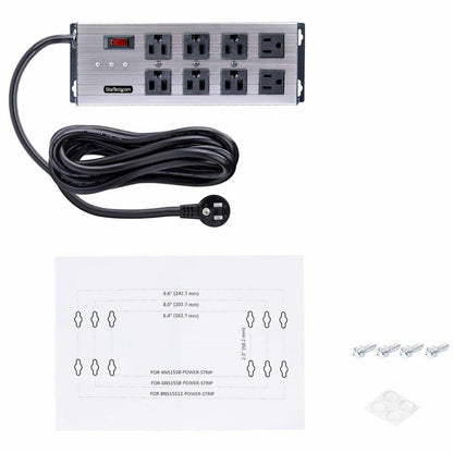 StarTech.com 8-Outlet Power Strip with Surge Protection and EMI/RFI Noise Isolation - 125V, 15A, 12ft Cord