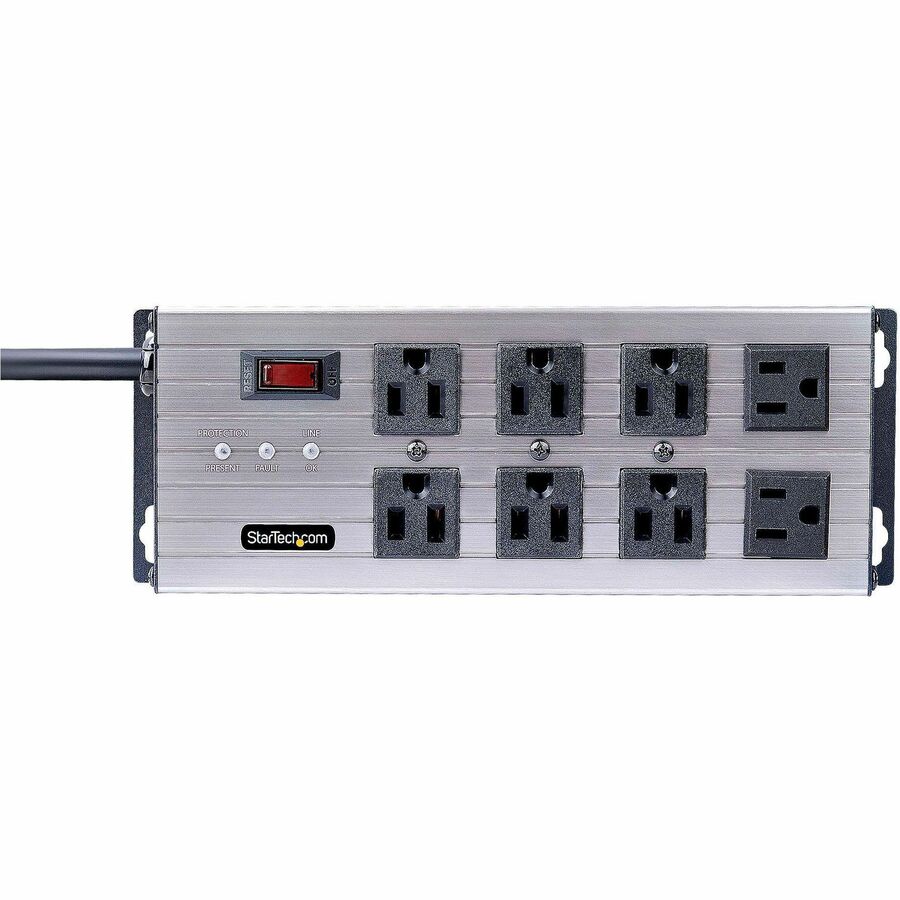 StarTech.com 8-Outlet Power Strip with Surge Protection and EMI/RFI Noise Isolation - 125V, 15A, 12ft Cord