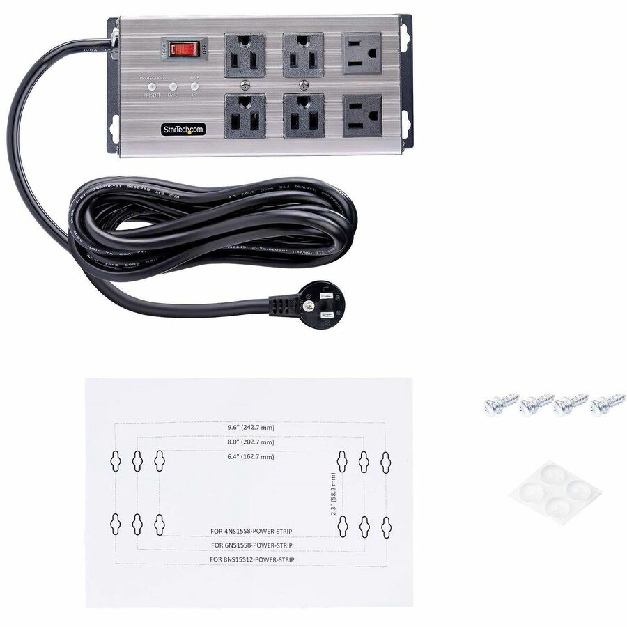 StarTech.com 6-Outlet Power Strip with Surge Protection and EMI/RFI Noise Filtering