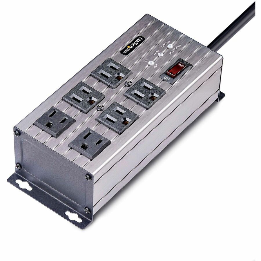 StarTech.com 6-Outlet Power Strip with Surge Protection and EMI/RFI Noise Filtering