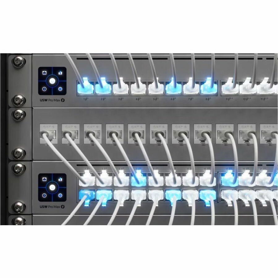 Ubiquiti UniFi Etherlighting Patch Cable – 2.5 GbE Support, Category 6, PoE++ – 11.81 Inches, White