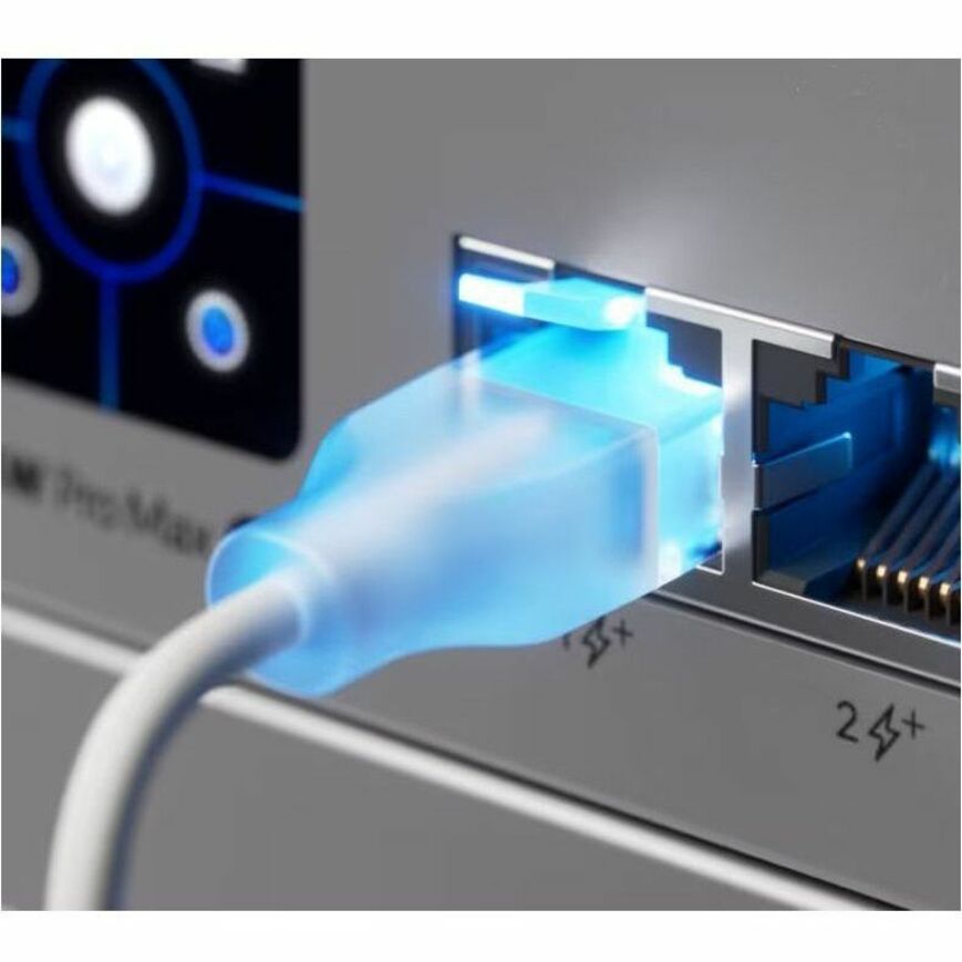 Ubiquiti UniFi Etherlighting Patch Cable – 2.5 GbE Support, Category 6, PoE++ – 11.81 Inches, White