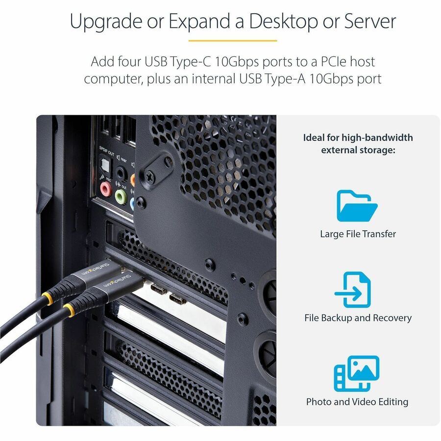 StarTech.com 5-Port USB PCIe Expansion Card with USB 3.2 Gen 2 10Gbps Ports and Internal USB-A Support