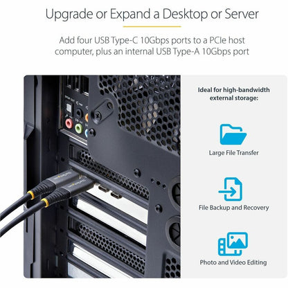 StarTech.com 5-Port USB PCIe Expansion Card with USB 3.2 Gen 2 10Gbps Ports and Internal USB-A Support