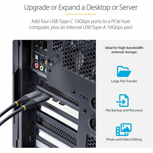 StarTech.com 5-Port USB PCIe Expansion Card with USB 3.2 Gen 2 10Gbps Ports and Internal USB-A Support