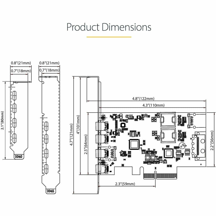 StarTech.com 5-Port USB PCIe Expansion Card with USB 3.2 Gen 2 10Gbps Ports and Internal USB-A Support