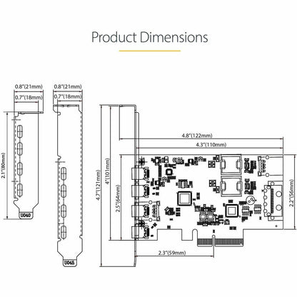 StarTech.com 5-Port USB PCIe Expansion Card with USB 3.2 Gen 2 10Gbps Ports and Internal USB-A Support