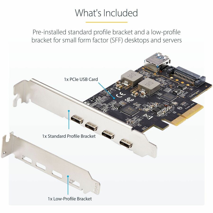 StarTech.com 5-Port USB PCIe Expansion Card with USB 3.2 Gen 2 10Gbps Ports and Internal USB-A Support