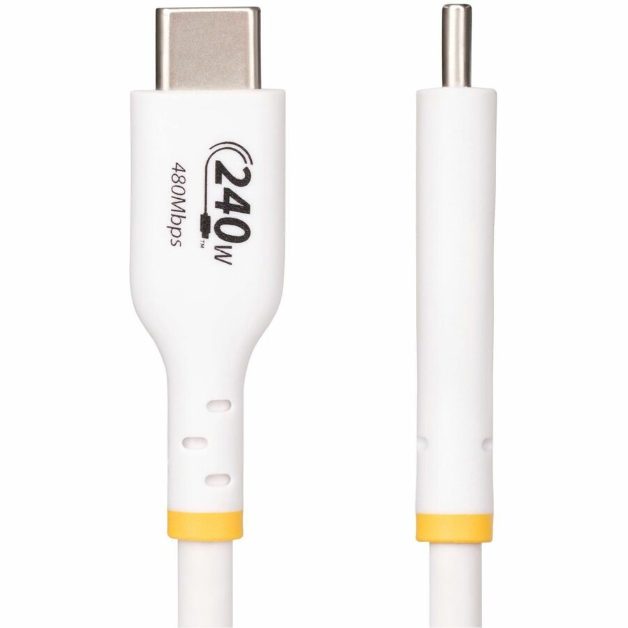 StarTech.com 6ft White USB-C Charging and Data Transfer Cable, 240W PD EPR, USB 2.0 for MacBook Pro M3 Pro/M3 Max