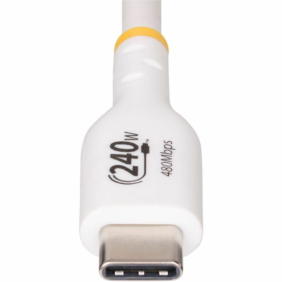 StarTech.com 6ft White USB-C Charging and Data Transfer Cable, 240W PD EPR, USB 2.0 for MacBook Pro M3 Pro/M3 Max