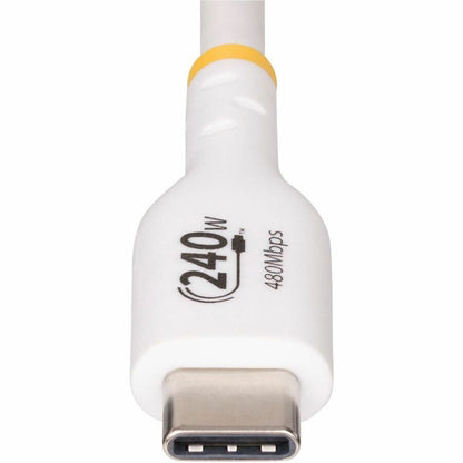 StarTech.com 6ft White USB-C Charging and Data Transfer Cable, 240W PD EPR, USB 2.0 for MacBook Pro M3 Pro/M3 Max