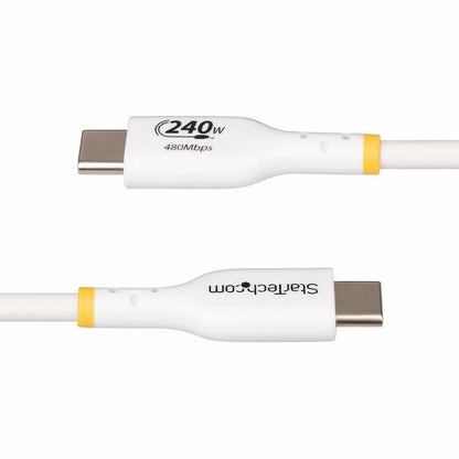 StarTech.com 6ft White USB-C Charging and Data Transfer Cable, 240W PD EPR, USB 2.0 for MacBook Pro M3 Pro/M3 Max