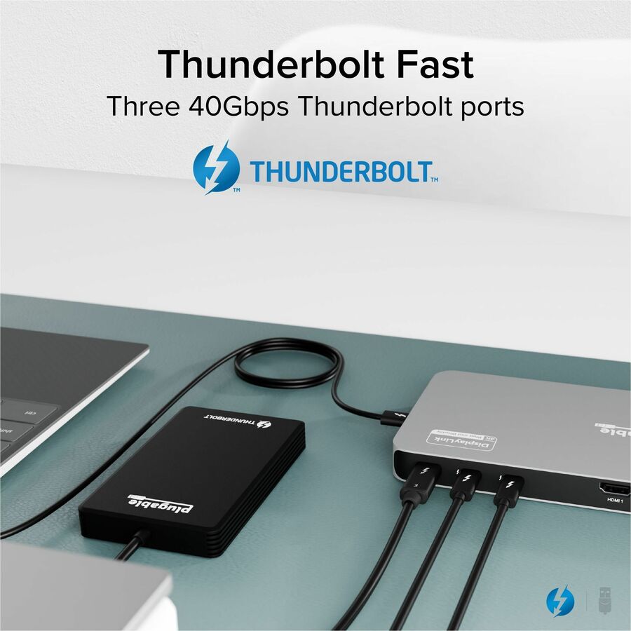 Plugable Thunderbolt 4 Docking Station with Quad 4K/8K Display Support and 100W Charging