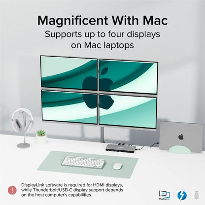 Plugable Thunderbolt 4 Docking Station with Quad 4K/8K Display Support and 100W Charging