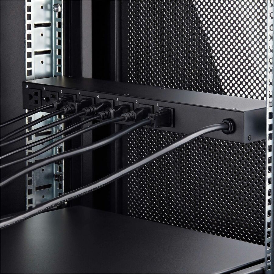 StarTech.com 8-Outlet Horizontal Rack Mount PDU, 1U Power Strip with Individual Switches and 15A Circuit Breaker