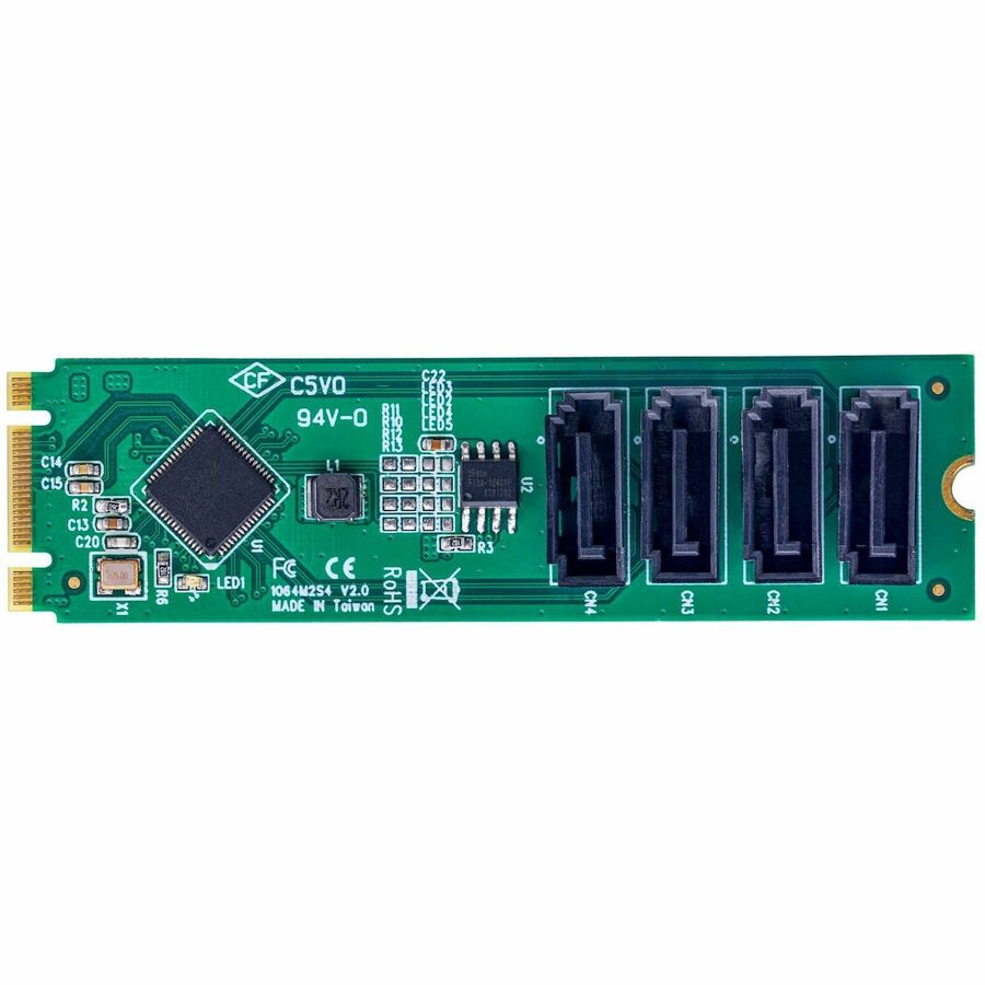 StarTech.com 4-Port M.2 to SATA Adapter Card - PCIe 3.0 to SATA HDD/SSD Expansion for Windows, macOS, Linux