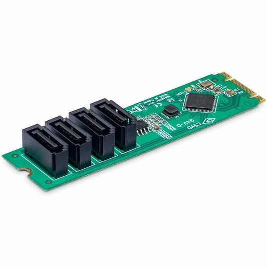 StarTech.com 4-Port M.2 to SATA Adapter Card - PCIe 3.0 to SATA HDD/SSD Expansion for Windows, macOS, Linux
