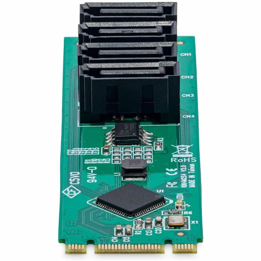 StarTech.com 4-Port M.2 to SATA Adapter Card - PCIe 3.0 to SATA HDD/SSD Expansion for Windows, macOS, Linux