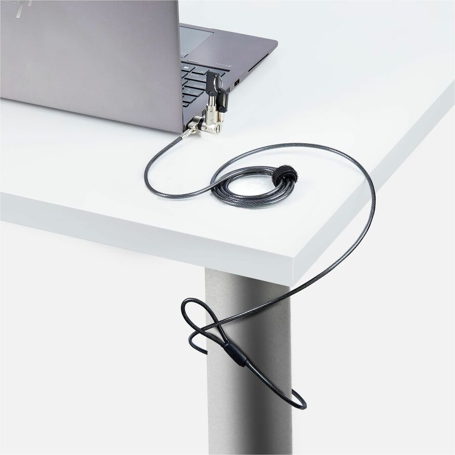 StarTech.com 3-in-1 Universal Laptop Lock with 6.6ft Cut-Resistant Cable and Master Keyed Lock