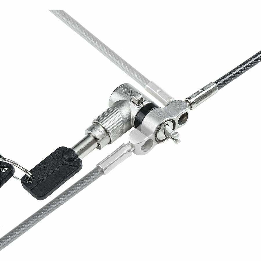 StarTech.com 3-in-1 Universal Laptop Lock with 6.6ft Cut-Resistant Cable and Master Keyed Lock