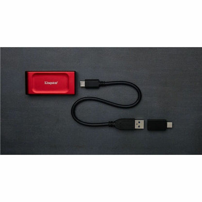 Kingston XS1000 2TB Portable External SSD Drive - USB 3.2 Gen 2, Red