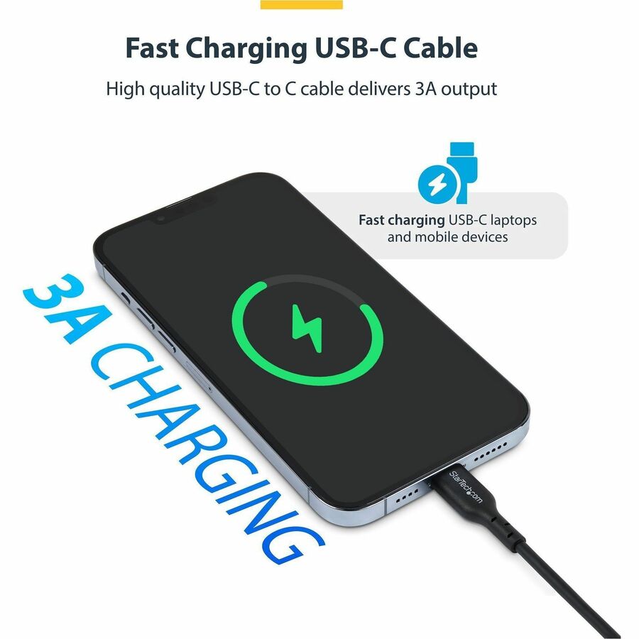 StarTech.com 6ft USB-C Data Transfer Cable with 60W Power Delivery and TPE Jacket