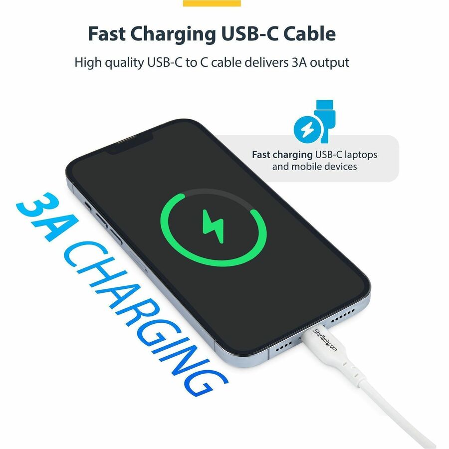 StarTech.com 3ft USB-C Charging & Data Transfer Cable with 60W Power Delivery