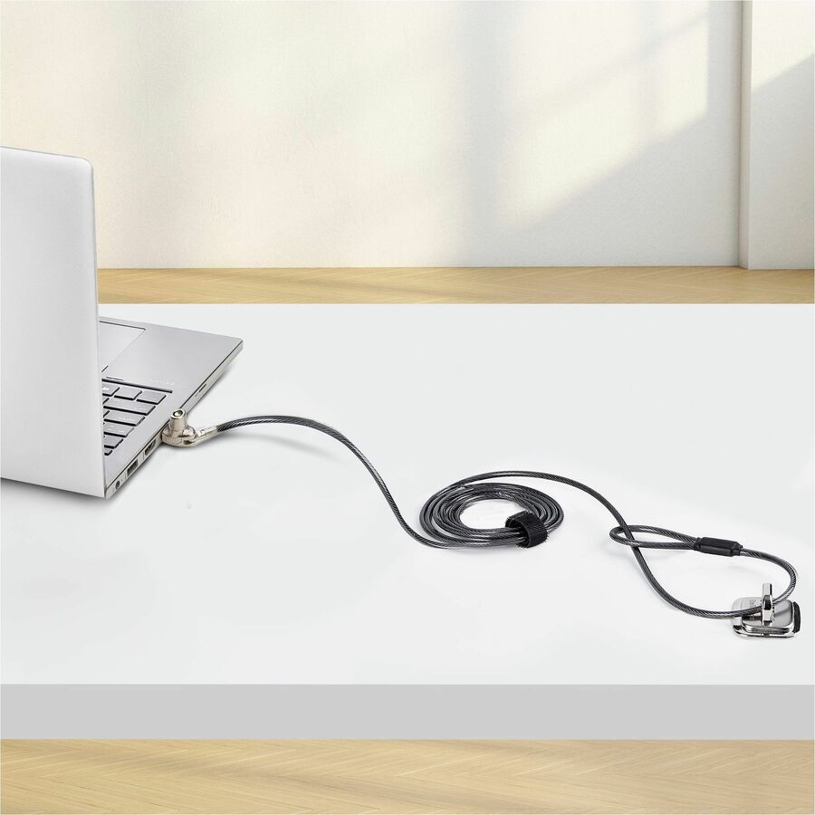 StarTech.com Slim Wedge Lock for Ultrabooks and Thin Laptops – 6.6ft Keyed Anti-Theft Cable Security Lock SNBLK-LAPTOP-LOCK