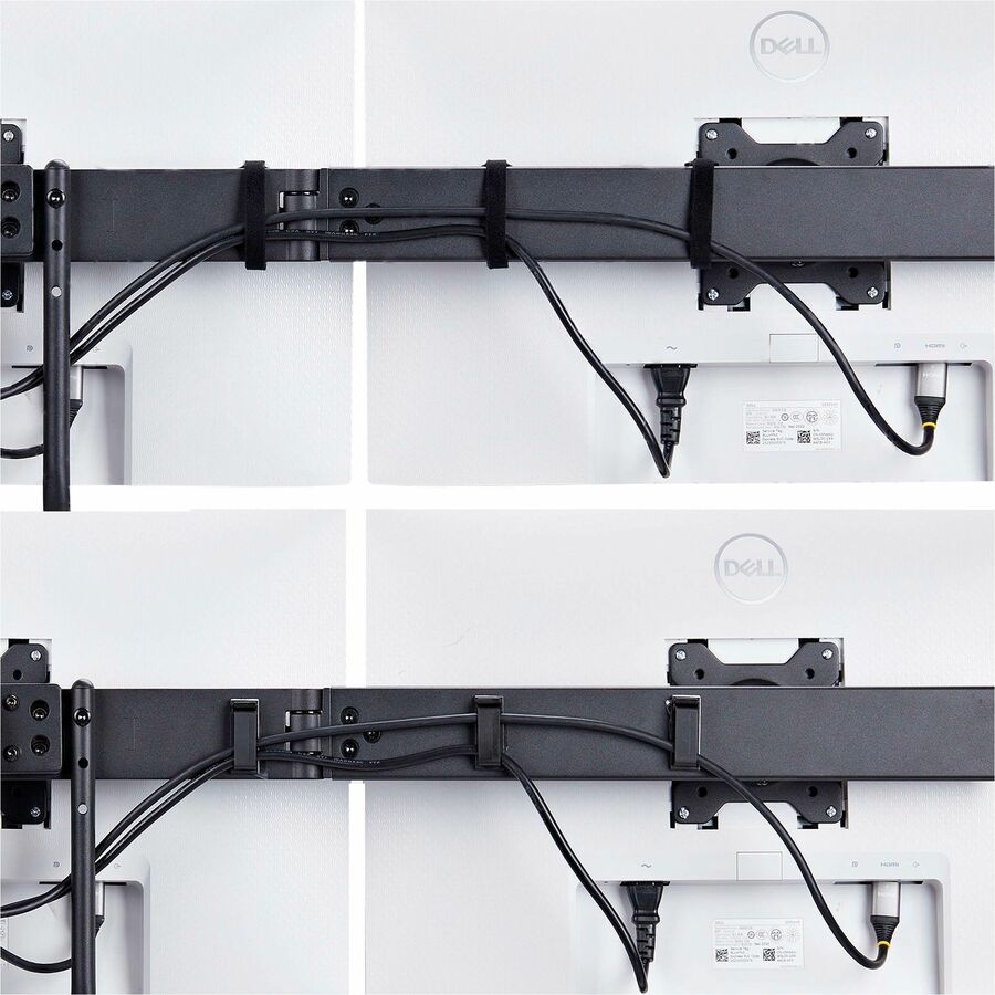 StarTech.com Crossbar Triple Monitor Desk Mount for 27-inch Displays with VESA Compatibility, Tool-Free Adjustments, and C-Clamp or Grommet Mounting