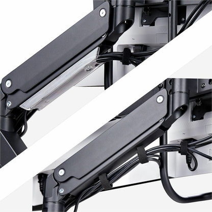 StarTech.com Crossbar Triple Monitor Desk Mount for 27-inch Displays with VESA Compatibility, Tool-Free Adjustments, and C-Clamp or Grommet Mounting