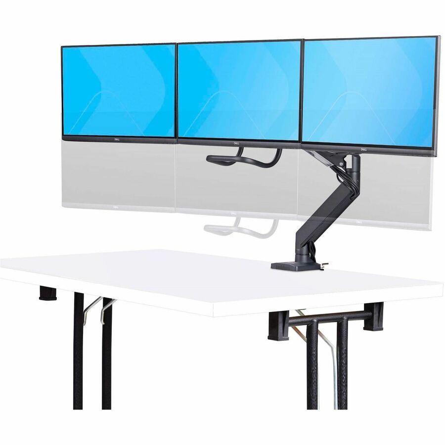 StarTech.com Crossbar Triple Monitor Desk Mount for 27-inch Displays with VESA Compatibility, Tool-Free Adjustments, and C-Clamp or Grommet Mounting