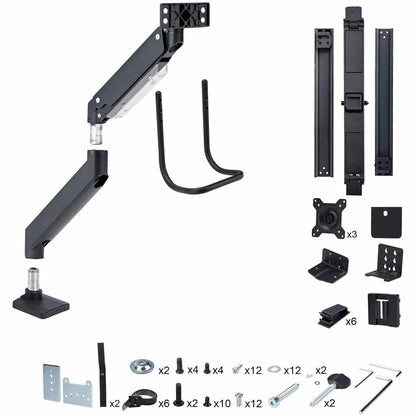StarTech.com Crossbar Triple Monitor Desk Mount for 27-inch Displays with VESA Compatibility, Tool-Free Adjustments, and C-Clamp or Grommet Mounting