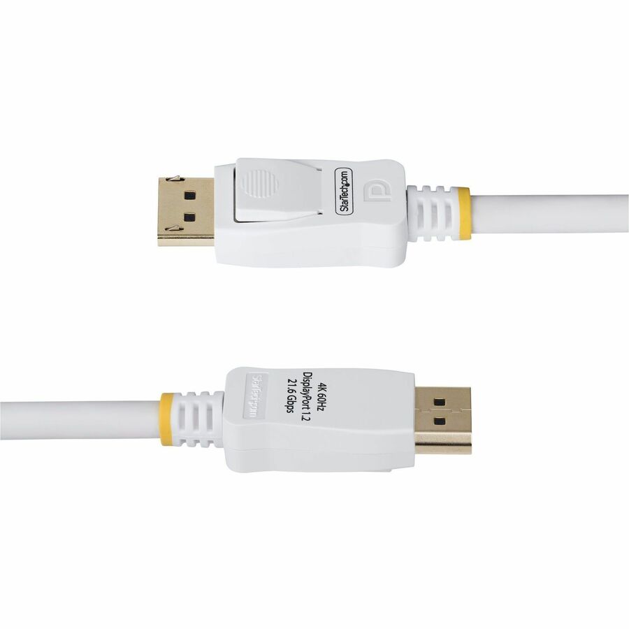 StarTech.com 6ft DisplayPort 1.2 Cable - White for 4K UHD Monitors and Multi-Stream Compatibility