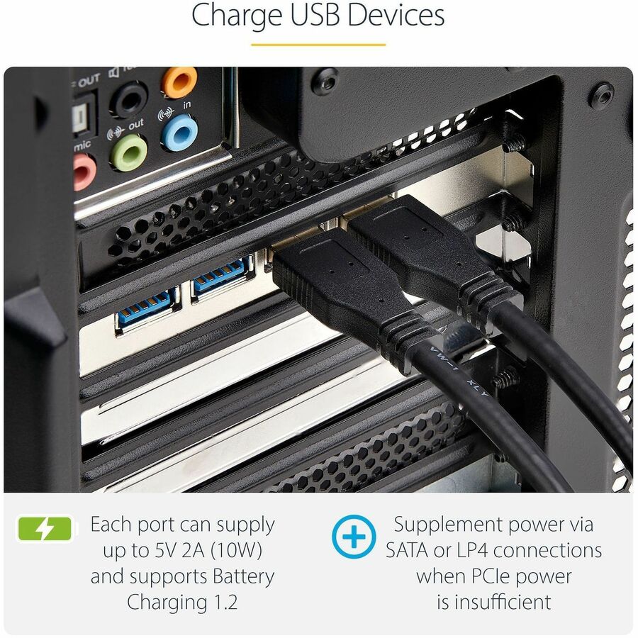 StarTech.com 4-Port USB PCIe Expansion Card with 5Gbps USB 3.2 Ports and Independent Controllers