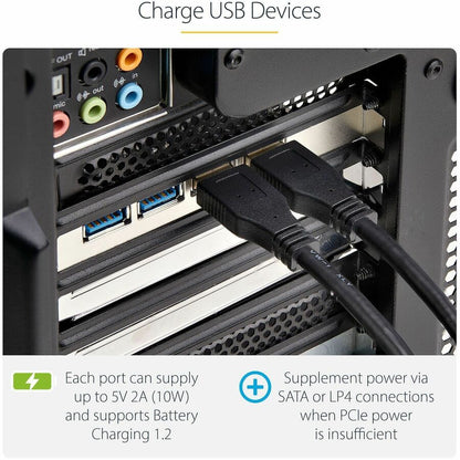 StarTech.com 4-Port USB PCIe Expansion Card with 5Gbps USB 3.2 Ports and Independent Controllers