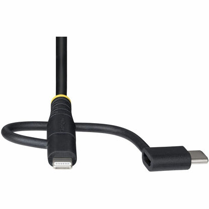 StarTech.com 3.3ft Rugged USB Multi Charging Cable with Lightning, Micro-USB, and USB-C - Apple MFi Certified