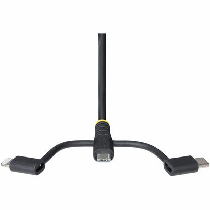 StarTech.com 3.3ft Rugged USB Multi Charging Cable with Lightning, Micro-USB, and USB-C - Apple MFi Certified
