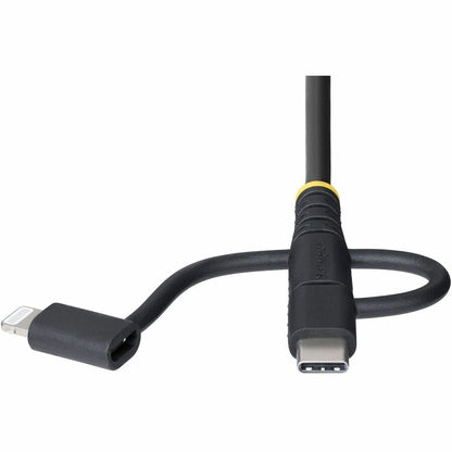 StarTech.com 3.3ft Rugged USB Multi Charging Cable with Lightning, Micro-USB, and USB-C - Apple MFi Certified