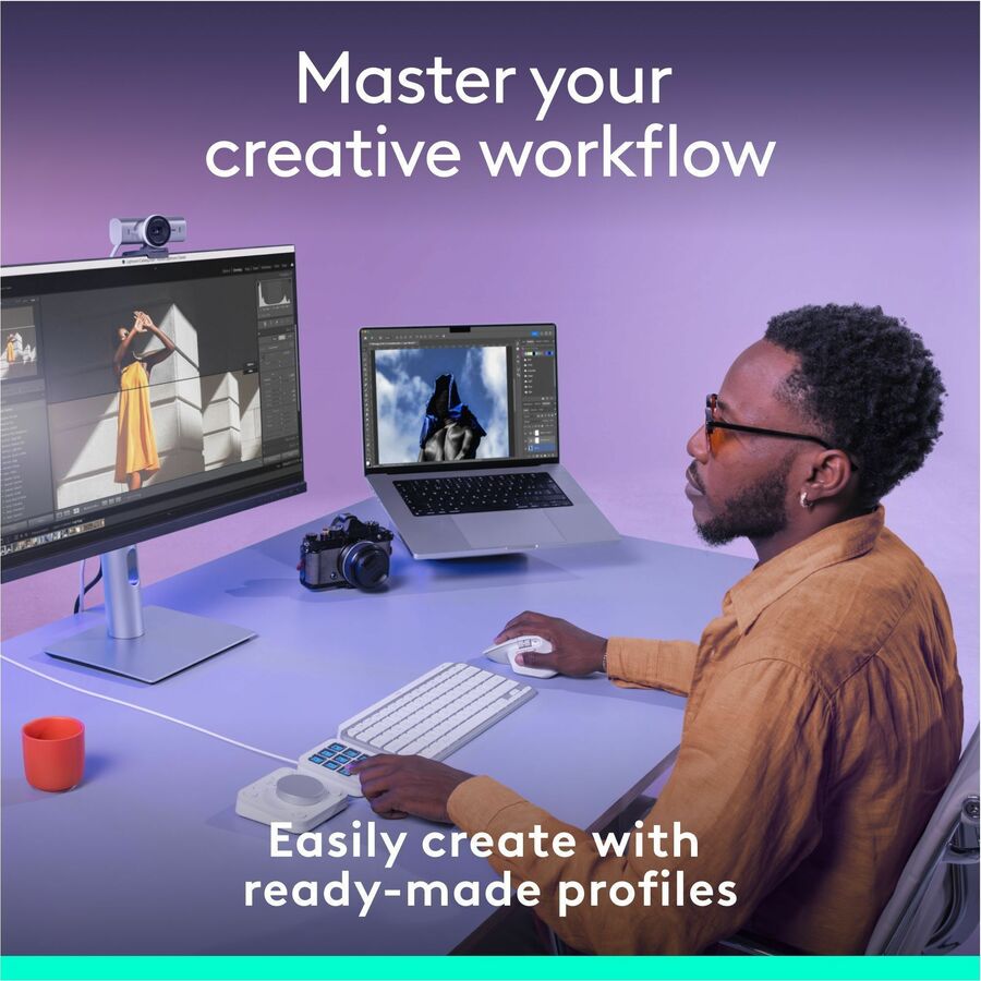 Logitech MX Creative Console Keypad & Dial – Programmable Backlit Keys and Precision Control for Creative Professionals