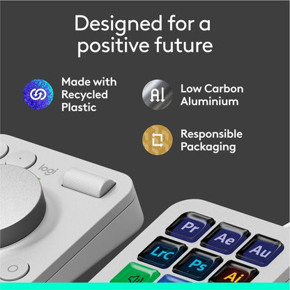 Logitech MX Creative Console Keypad & Dial – Programmable Backlit Keys and Precision Control for Creative Professionals