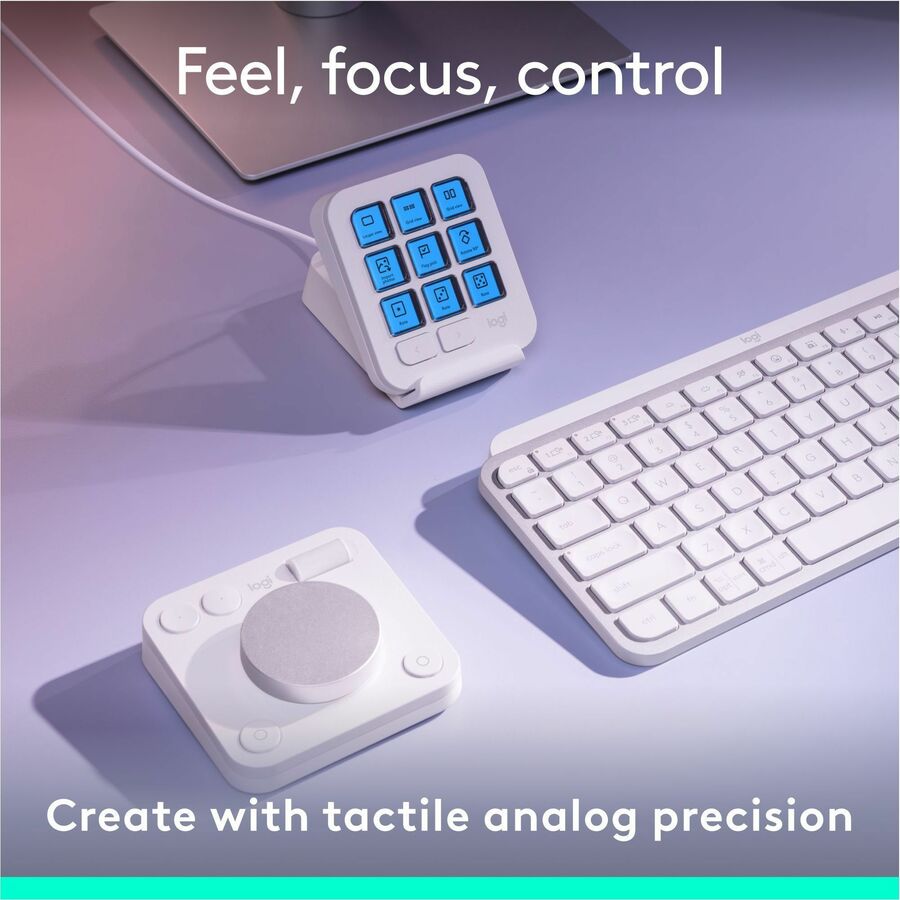 Logitech MX Creative Console Keypad & Dial – Programmable Backlit Keys and Precision Control for Creative Professionals