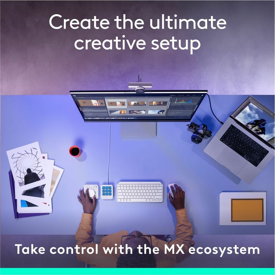 Logitech MX Creative Console Keypad & Dial – Programmable Backlit Keys and Precision Control for Creative Professionals