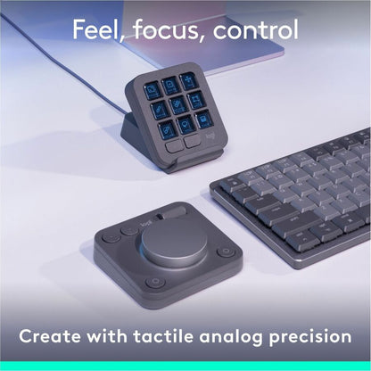 Logitech MX Creative Console Keypad & Dial – Programmable Customizable Control for Creative Professionals