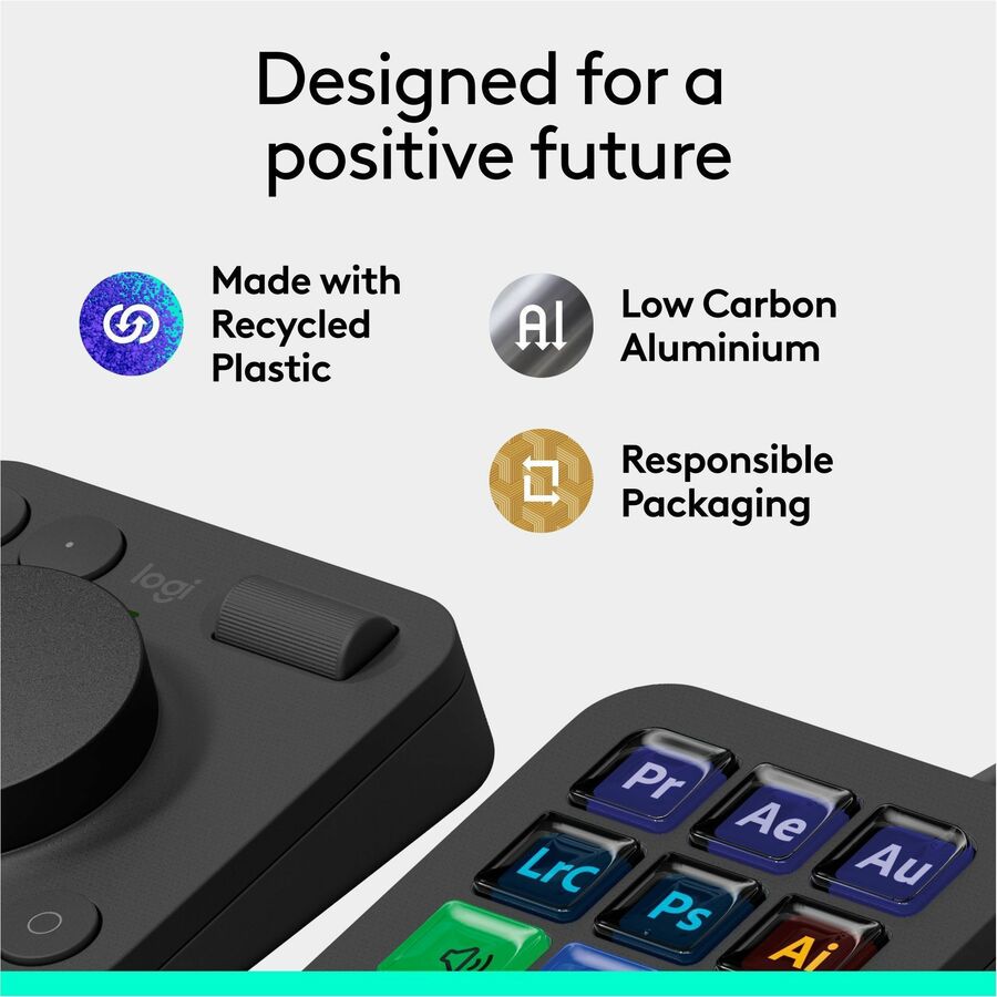 Logitech MX Creative Console Keypad & Dial – Programmable Customizable Control for Creative Professionals