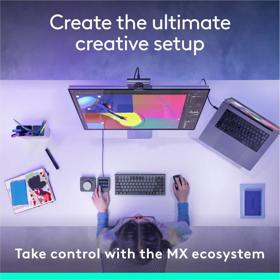 Logitech MX Creative Console Keypad & Dial – Programmable Customizable Control for Creative Professionals
